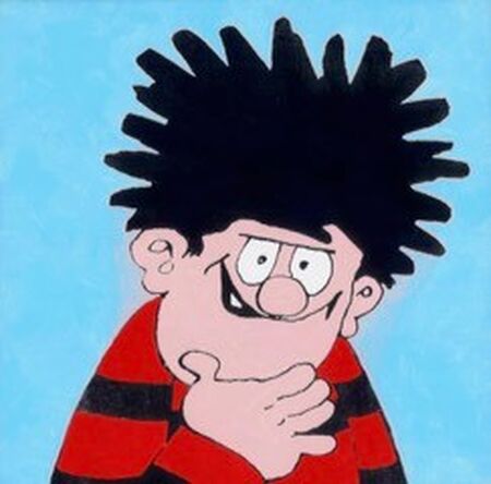 Beano - Dennis the Menace sits for Andy Warhol Pale Blue Canvas (large) - was £3,000 framed
