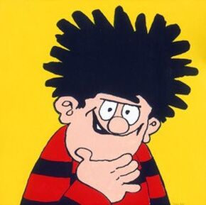 Beano - Dennis the Menace sits for Andy Warhol Yellow Canvas (large) - was £3,000 framed