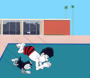 David Hockney paints Dennis the Menace & Gnasher | Splash (Large)