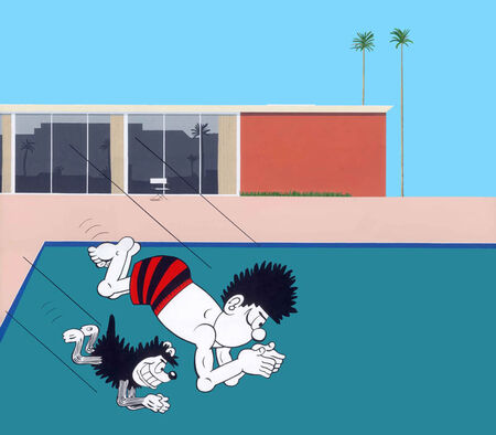 David Hockney paints Dennis the Menace & Gnasher | Splash (Large)
