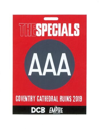 The Specials - 'Coventry Cathedral Ruins' Gig AAA Pass - 2019