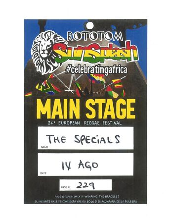Rototom Sunsplash Festival Artist Pass - 2017