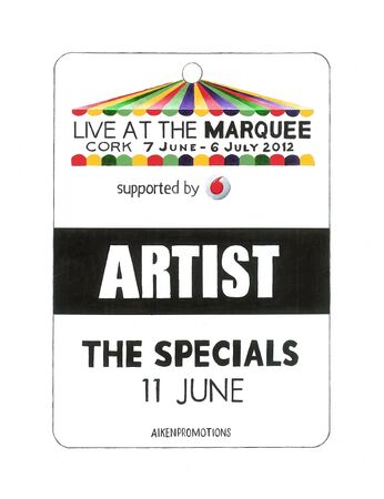 Marquee Cork Festival Artist Pass - 2012