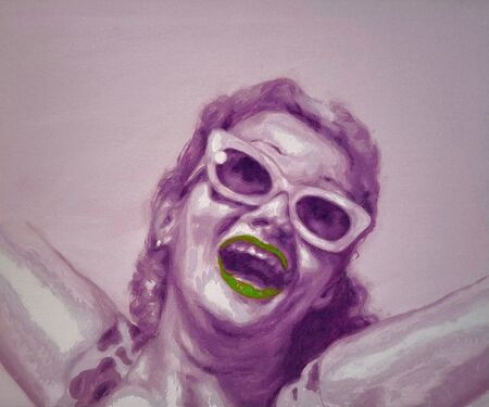 Laughing Head II - Bright Green - was £675 (framed)